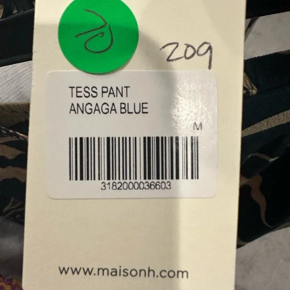 Maison Hotel Tess Pants in Blue Leaf Print New with tags! - Picture 9 of 10